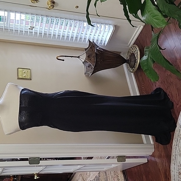 Calvin Klein black strapless formal dress sequins empire waist lined stretch 4 … - Picture 1 of 11